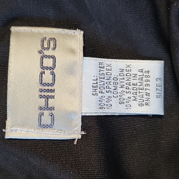 Chico's women's Black shimmer camisol w/built-in bra & adjustable straps Size 3 - Picture 6 of 12